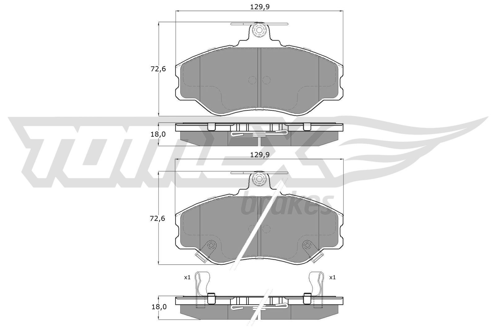 TOMEX brakes Brake pad set Article number: TX 12-66 cheaply