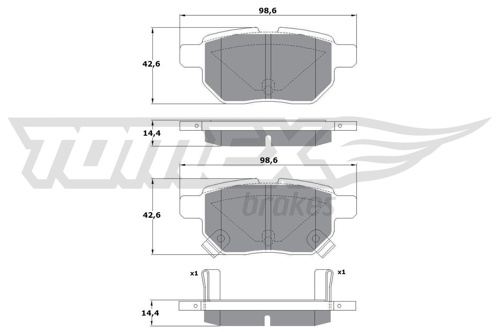 TOMEX brakes Brake pad set Article number: TX 15-01 cheaply