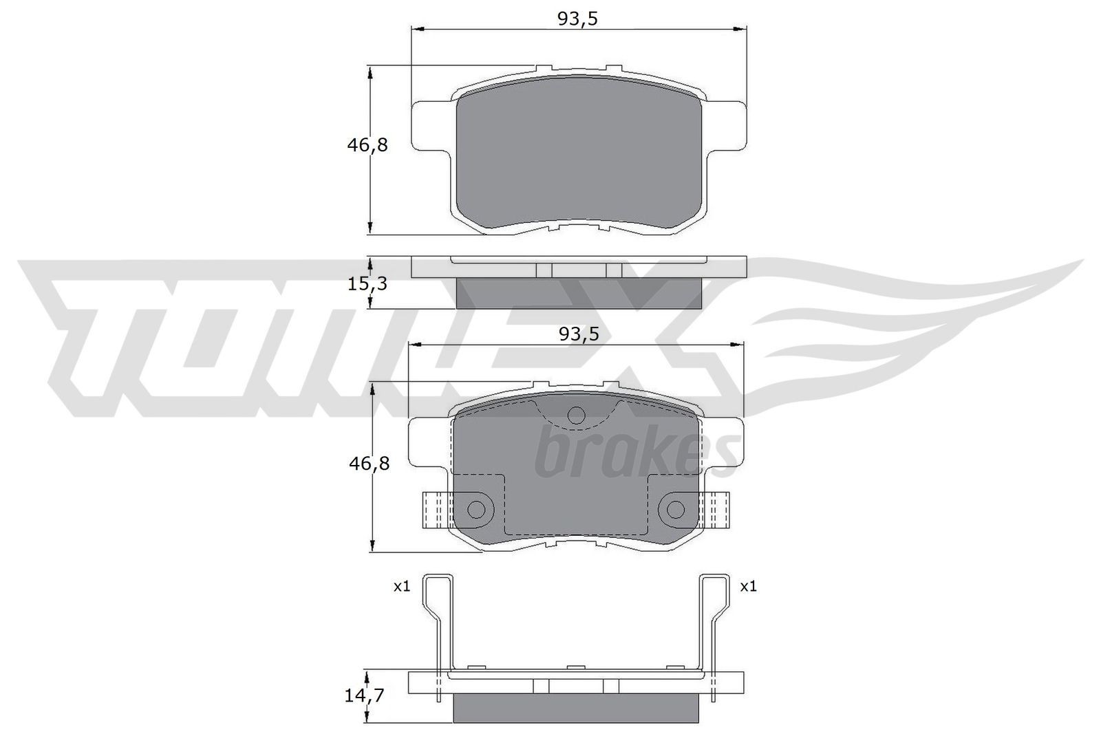 TOMEX brakes Brake pad set Article number: TX 17-54 cheaply
