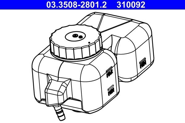 ATE Expansion Tank, brake fluid Article number: 03.3508-2801.2 cheaply