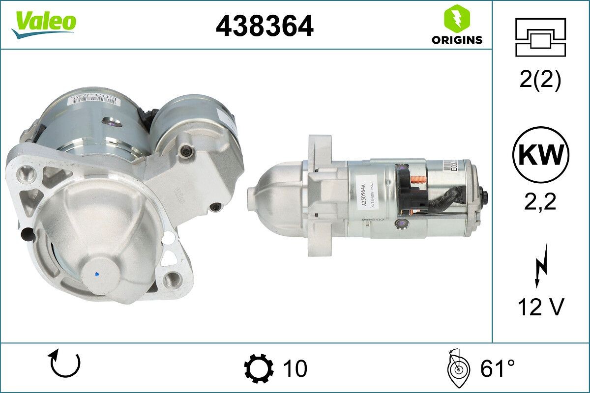 VALEO Starter motor Article number: 438364 cheaply