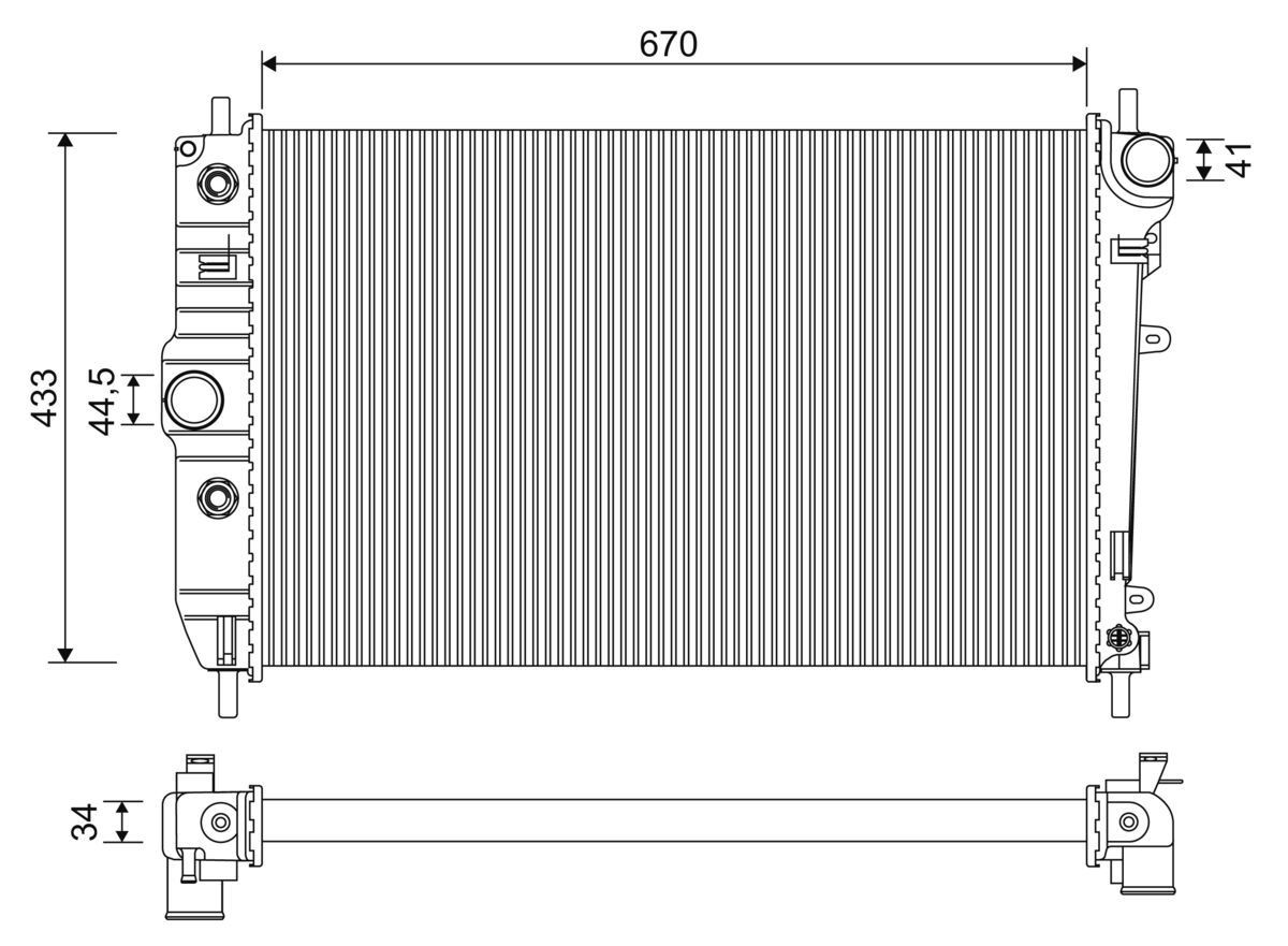 VALEO Engine radiator Article number: 701274 cheaply