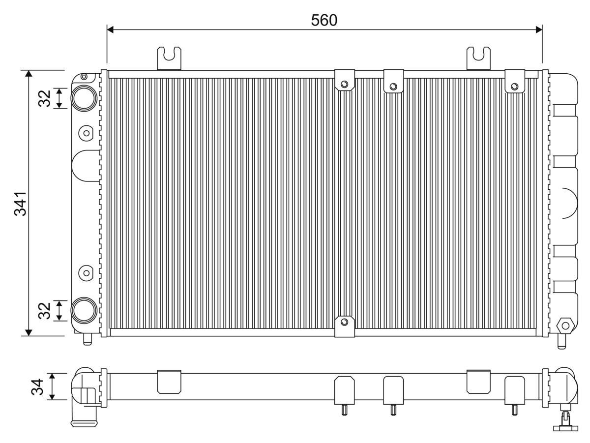VALEO Engine radiator Article number: 701334 cheaply