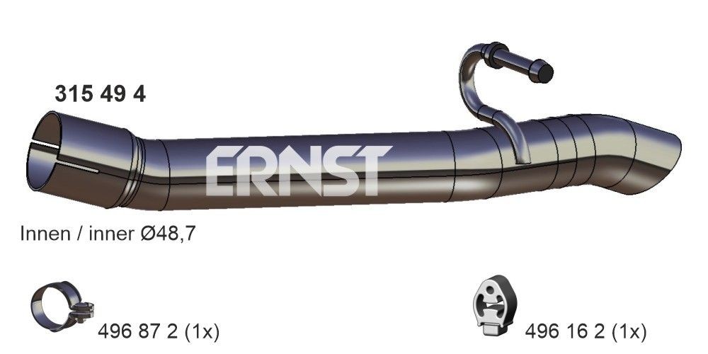 ERNST Udstødningsrør Varenummer: 315494 billige