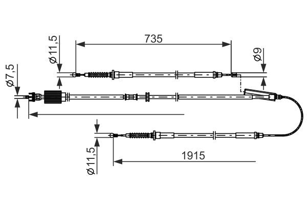 BOSCH Håndbremsekabel Varenummer: 1 987 482 801 billige