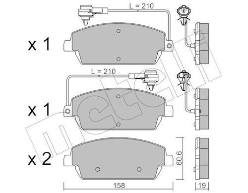 METELLI Brake pad set Article number: 22-1143-0 cheaply