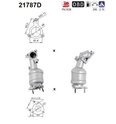 AS Catalytic converter Article number: 21787D cheaply