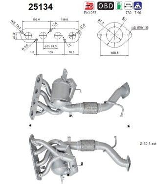 AS Catalytic converter Article number: 25134 cheaply