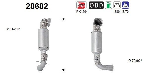 AS Catalytic converter Article number: 28682 cheaply