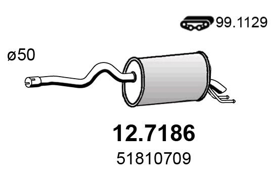 ASSO Rear silencer Article number: 12.7186 cheaply