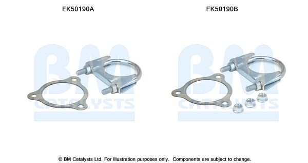 BM CATALYSTS Mounting Kit, exhaust pipe Article number: FK50190 cheaply