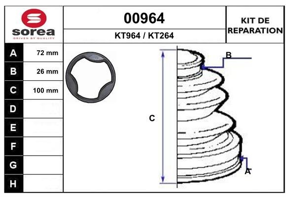 SNRA Bellow Set, drive shaft Article number: 00964 cheaply
