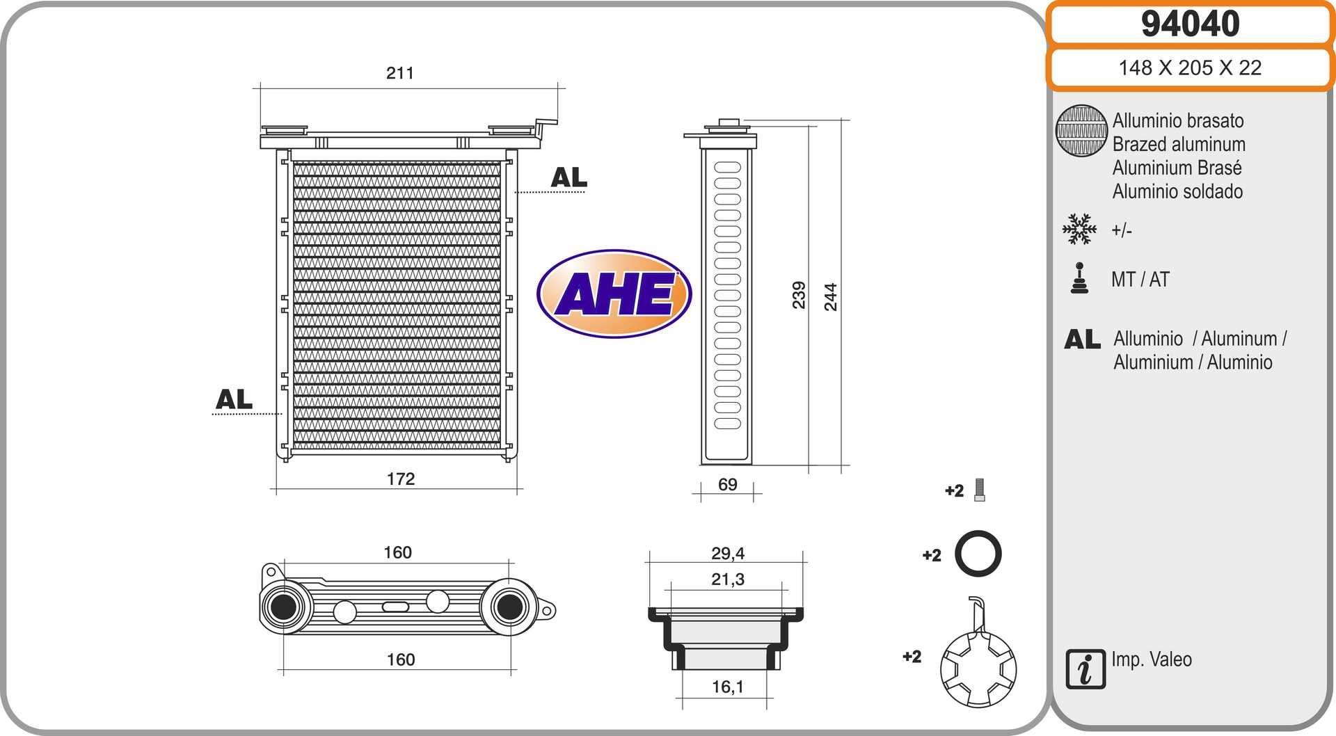 AHE Heater matrix Article number: 94040 cheaply
