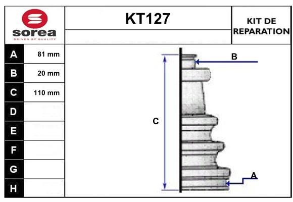 SERA Bellow Set, drive shaft Article number: KT127 cheaply