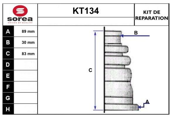 SERA Bellow Set, drive shaft Article number: KT134 cheaply