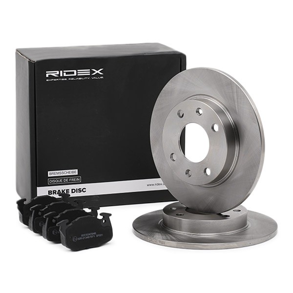 RIDEX Brake discs and pads set Article number: 3405B0327 cheaply