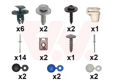 VAN WEZEL 0905794 Kit d'assemblage, pare-chocs PARTNER 1.6 VTi 98 CH Essence