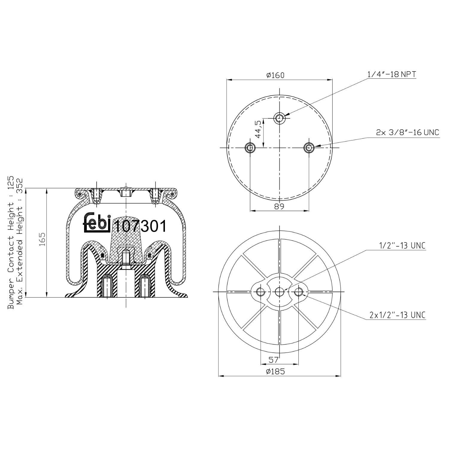 FEBI BILSTEIN Air Spring, suspension Article number: 107301 cheaply