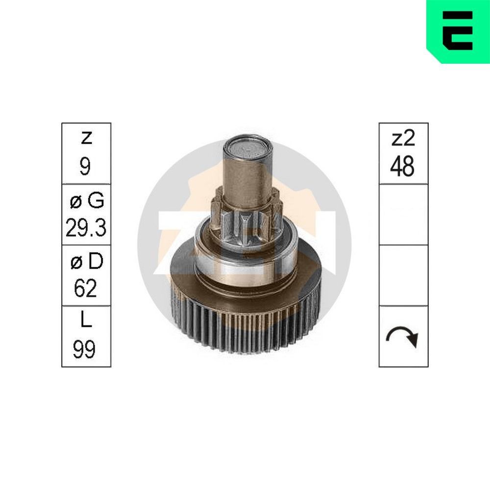 ERA ZN0815 Friløbsgear, starter PRELUDE 1.8 EX (AAB) 101 HK Benzin 1987