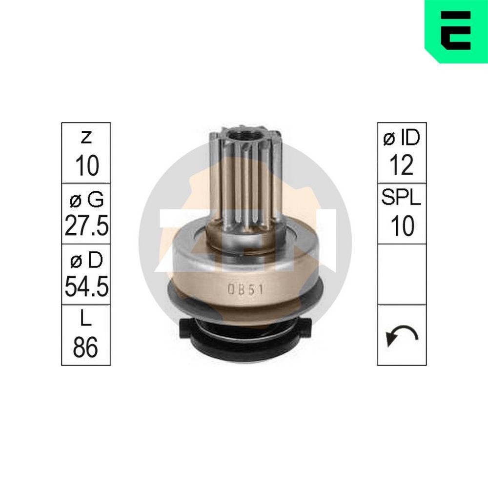ERA ZN0851 Freewheel Gear, starter TRANSPORTER 2.4 D Syncro 78 PS Diesel 2003