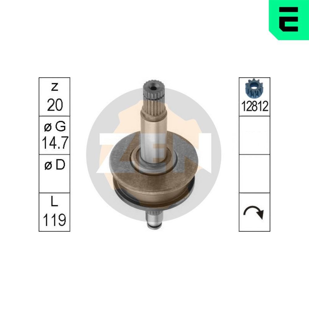 ERA ZN1047 Freewheel Gear, starter PAJERO / SHOGUN 2.5 TD 4WD 99 PS Diesel 1999