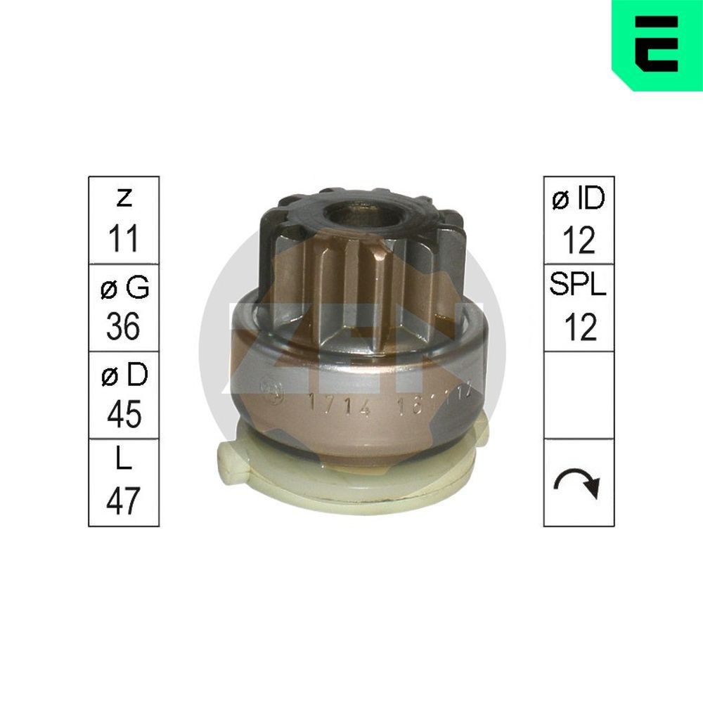 ERA ZN1714 Friløbsgear, starter C-MAX 2.0 TDCi 136 HK Diesel 2010
