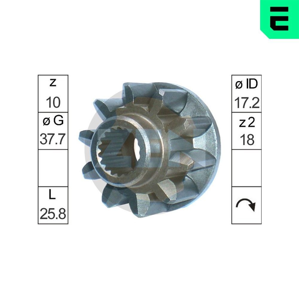 ERA ZN9678 Pinion, starter YARIS 1.4 D-4D (NLP20_, NLP22_) 75 PS Diesel 2005