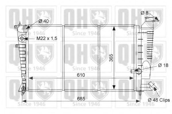 QUINTON HAZELL Engine radiator Article number: QER1798 cheaply