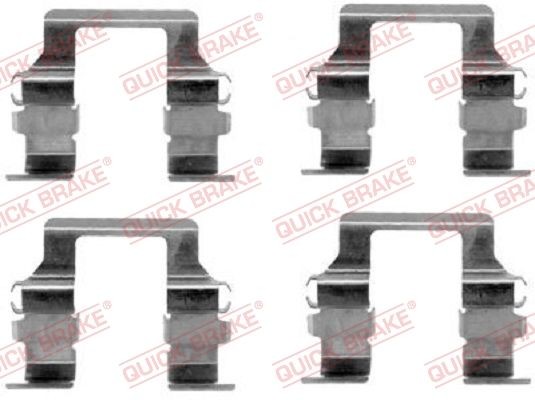 QUICK BRAKE 109-1164 Monteringssæt til bremseklodser SAPPORO 2.4 124 HK Benzin 1990