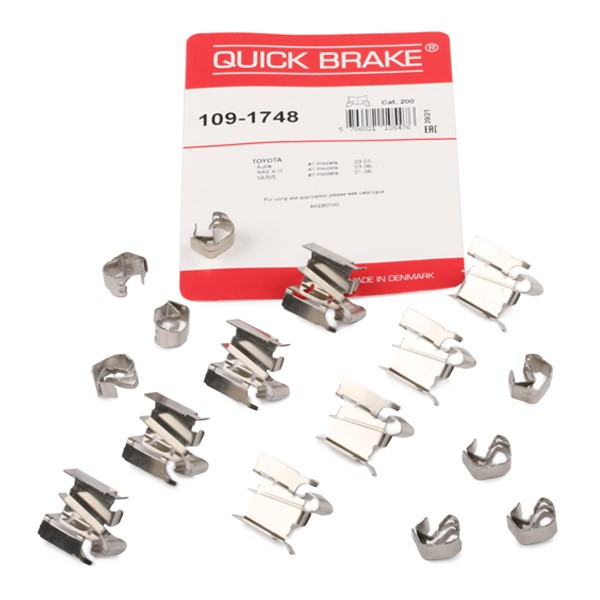 QUICK BRAKE 109-1748 Monteringssæt til bremseklodser COROLLA 1.4 VVT-i (ZZE150_) 97 HK Benzin