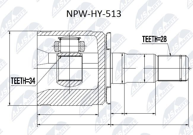 NTY Joint kit, drive shaft Article number: NPW-HY-513 cheaply