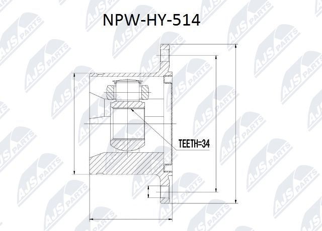 NTY Joint kit, drive shaft Article number: NPW-HY-514 cheaply