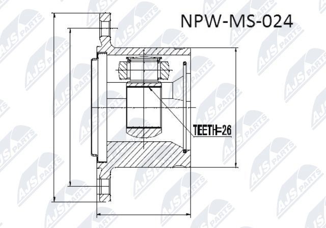 NTY Joint kit, drive shaft Article number: NPW-MS-024 cheaply