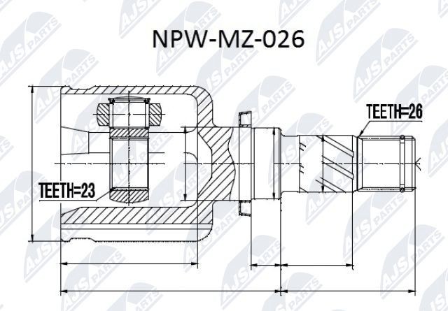 NTY Joint kit, drive shaft Article number: NPW-MZ-026 cheaply