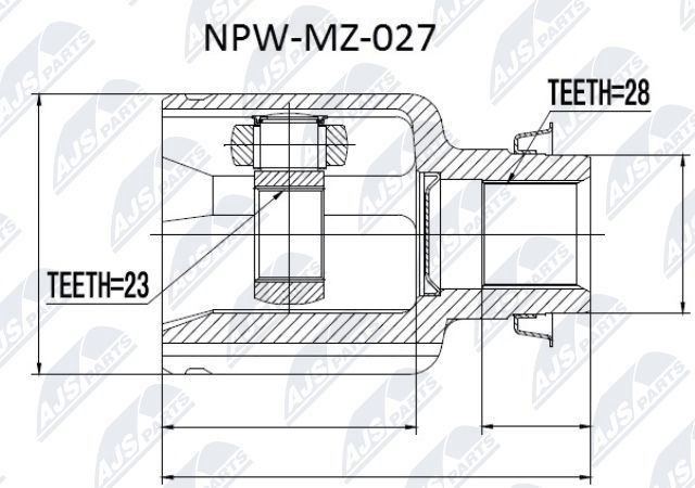NTY Joint kit, drive shaft Article number: NPW-MZ-027 cheaply