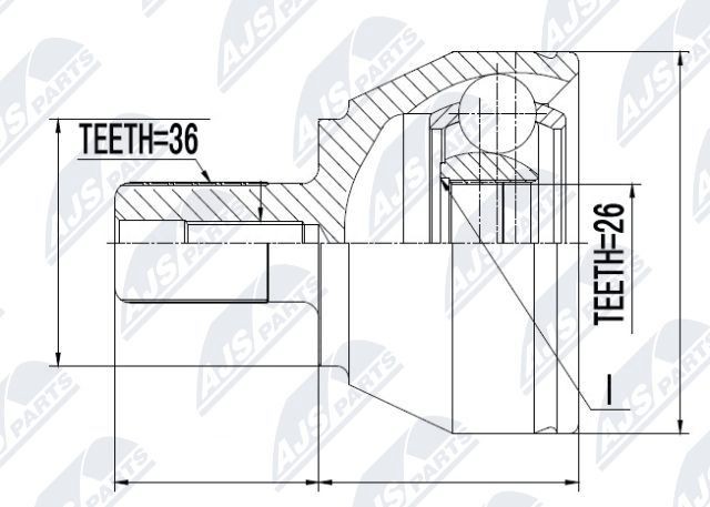 NTY Joint kit, drive shaft Article number: NPZ-FR-016 cheaply