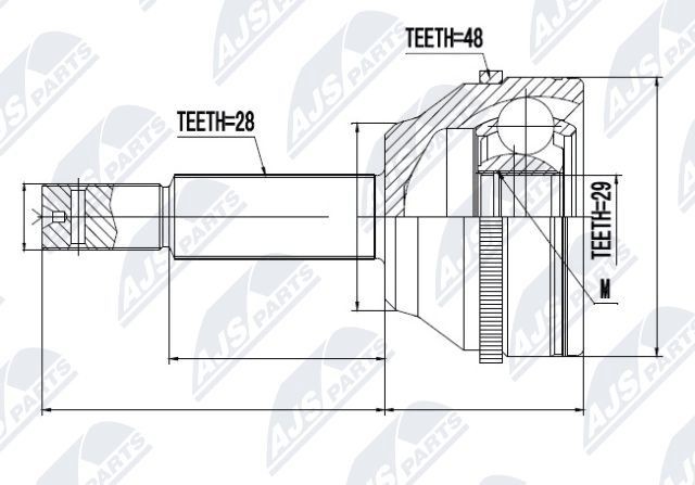 NTY Joint kit, drive shaft Article number: NPZ-FR-032 cheaply