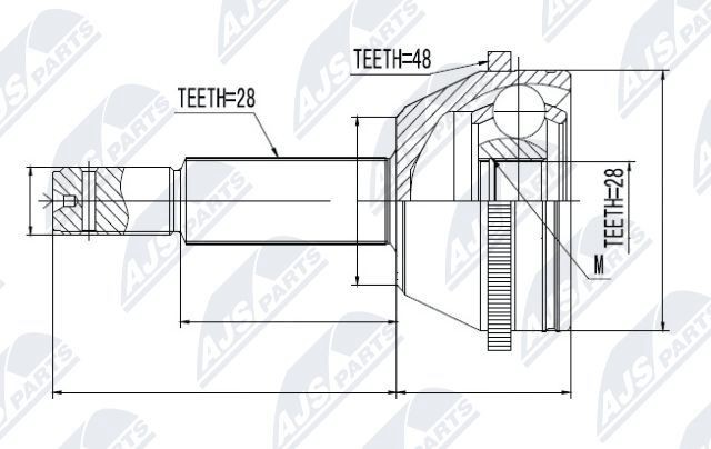 NTY Joint kit, drive shaft Article number: NPZ-FR-038 cheaply