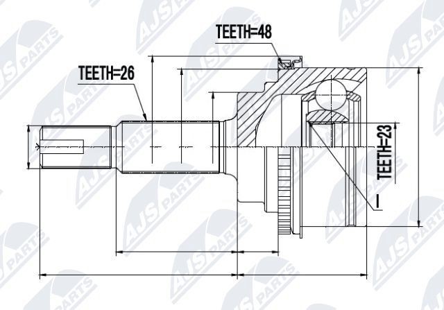 NTY Joint kit, drive shaft Article number: NPZ-TY-075 cheaply