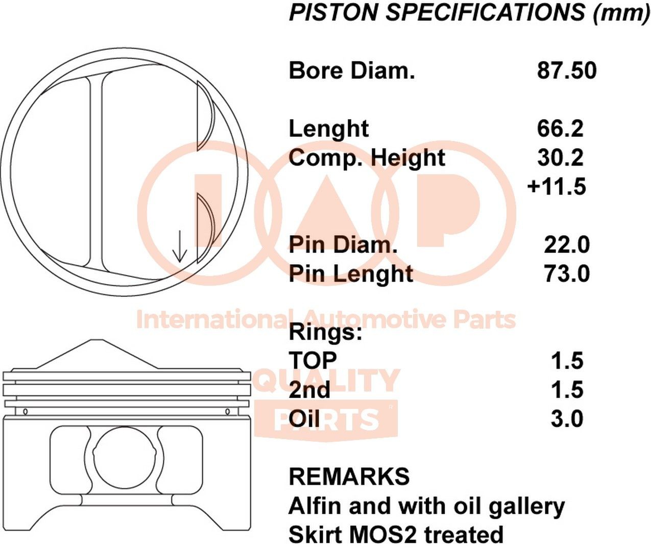 IAP QUALITY PARTS Kolvid Artikli number: 100-02010 soodsalt