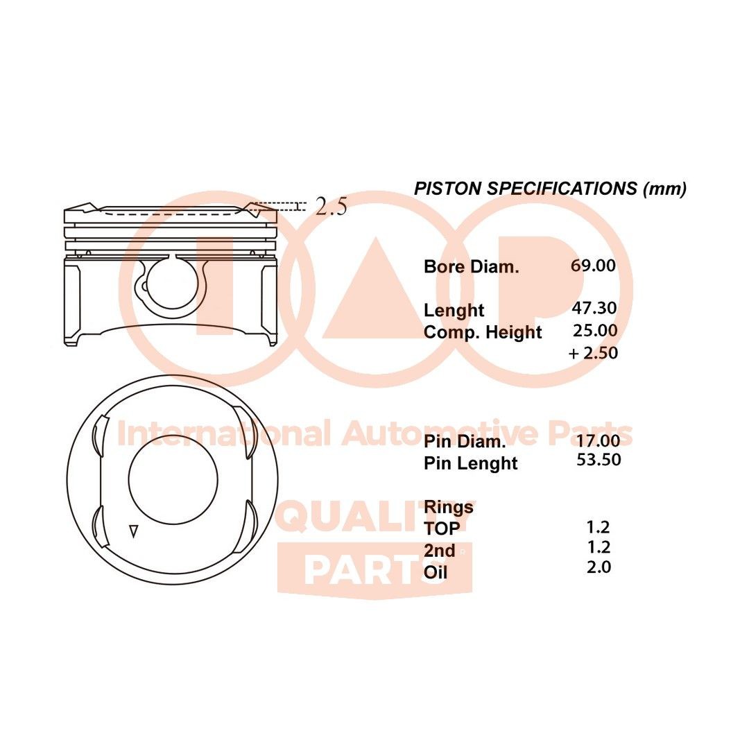 IAP QUALITY PARTS Piston Article number: 100-14070 cheaply