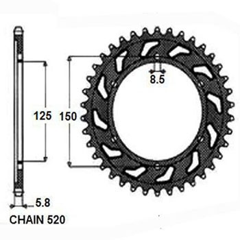 SUNSTAR Chain Sprocket Article number: 1-3547-52 cheaply