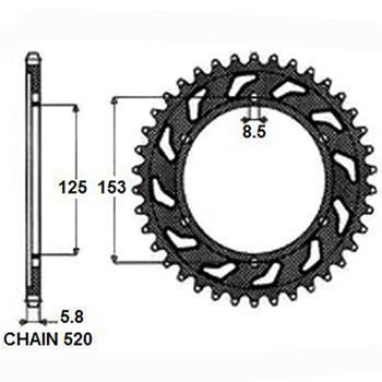 SUNSTAR Chain Sprocket Article number: 1-3559-51 cheaply