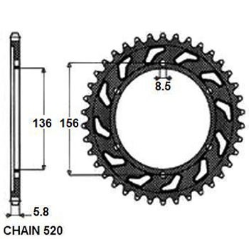 SUNSTAR Chain Sprocket Article number: 1-3631-44 cheaply