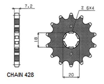 OEM Chain Pinion 207-14 from SUNSTAR