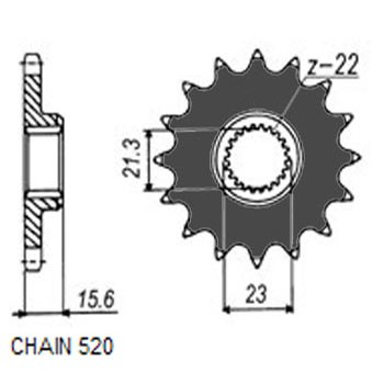 OEM Tandhjul 372-14 fra SUNSTAR