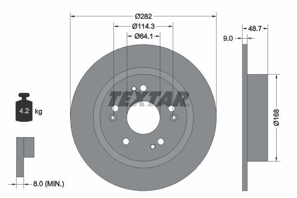 TEXTAR Brake disc Article number: 92301603 cheaply