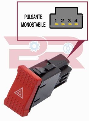 BOTTO RICAMBI BREL1526 Hazard Light Switch Daily 35C17, 35S17, 40C17, 45C17, 50C17, 60C17, 65C17, 70C17 170 PS Diesel 2014