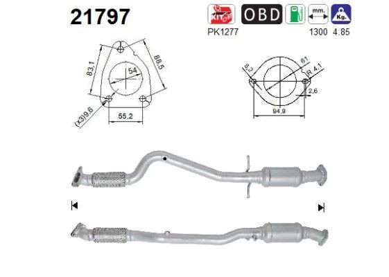 AS Catalytic converter Article number: 21797 cheaply
