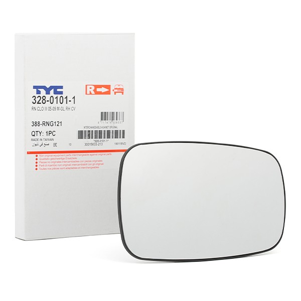 TYC Mirror Glass, outside mirror Article number: 328-0101-1 cheaply